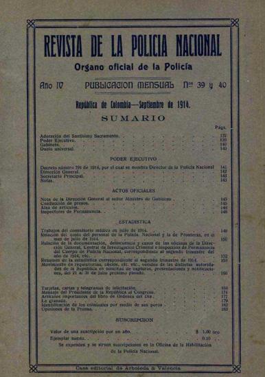 Portada de la Revista de la Policía