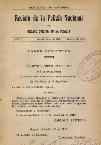 Portada de la Revista de la Policía