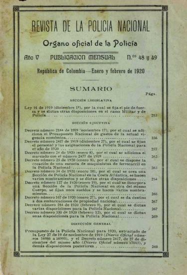 Portada de la Revista de la Policía