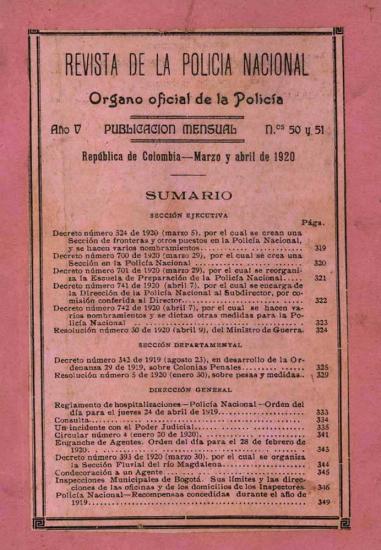 Portada de la Revista de la Policía