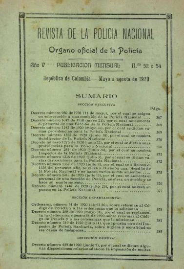 Portada de la Revista de la Policía